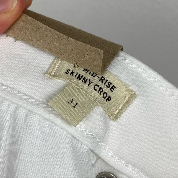 Madewell 9" Mid-Rise Skinny Crop Jeans in Pure White Size 31 NWT - Picture 10 of 11